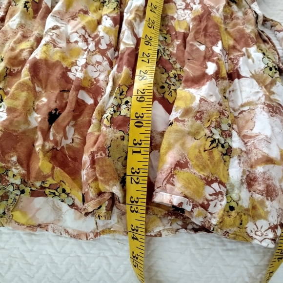 Free People Freddy Cocoa Floral Printed Short Sleeve Mini Dress Sz L - Picture 8 of 8